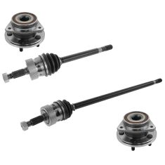 93-98 Jeep Grand Cherokee Front Axle Shaft & Wheel Bearing Assembly Set of 4