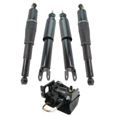 00-06 Chevy GMC Cadillac FS SUV Front Rear Air Shock and Compressor Kit 5pc