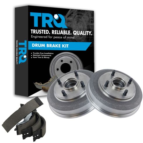 TRQ Rear Brake Drum /& Shoe Kit for 00-08 Ford Focus