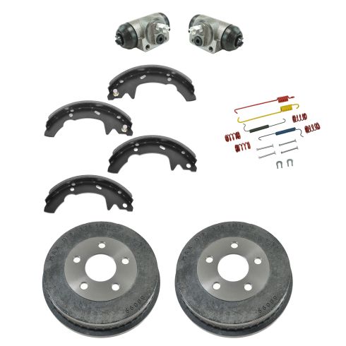 Rear Brake Drum Brake Shoes and Wheel Cylinder Kit with Hardware Compatible with 2001-2007 Ford Taurus
