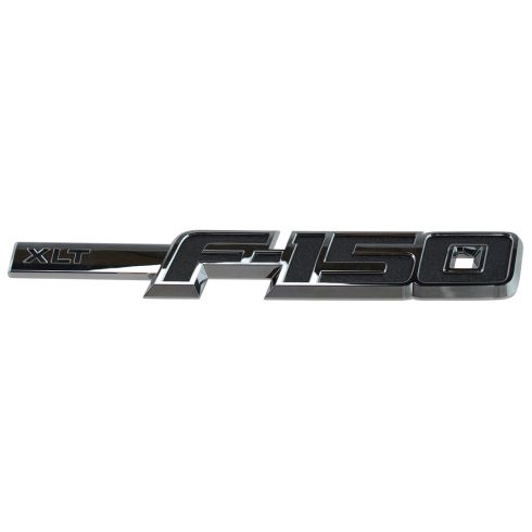 09-14 Ford F150 Chrome & Black Front Fender Mtd ~XLT F-150~ Logoed Nameplate Emblem LF (Ford)
