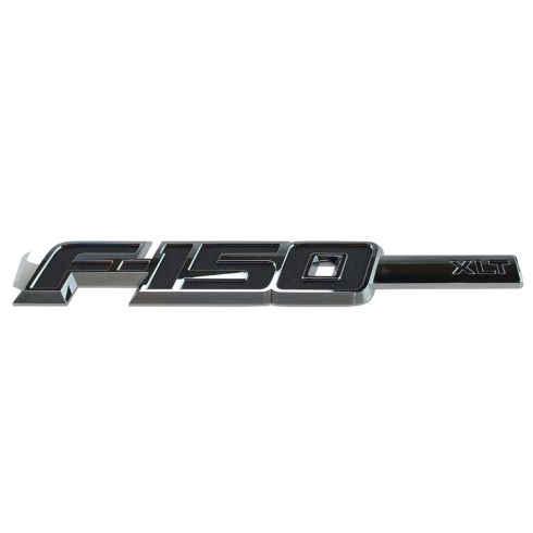 09-14 Ford F150 Chrome & Black Front Fender Mtd ~XLT F-150~ Logoed Nameplate Emblem RF (Ford)