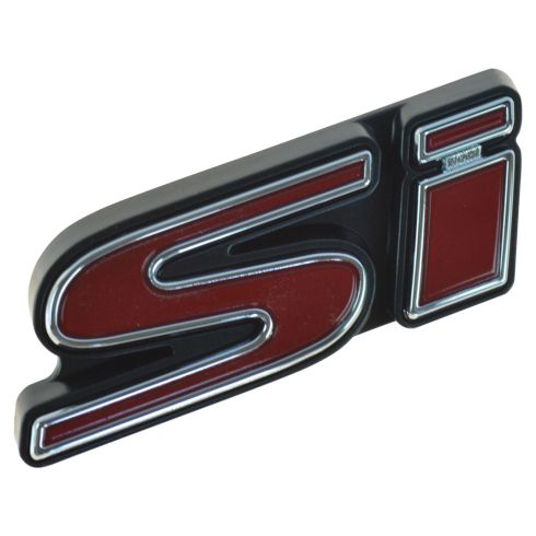 06-08 Honda Civic Si Grille Mounted Red, Blk, & Chrome ~Si~ Logoed Nameplate Emblem (Honda)