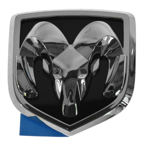 04-09 Dodge Dakota, Durango Rams Head Chrome & Black Grille Emblem (Adhesive Style) (MOPAR)