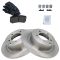 07-11 Chrysler Dodge Mitsubishi Multifit Rear Ceramic Brake Pads & Rotors Set