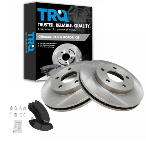 Front Rotors & Ceramic Brake Pads Kit For Buick Rendezvous & Pontiac Aztek FWD