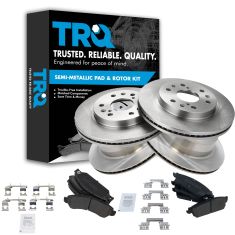 07 GM Pickup SUV Multifit Front & Rear METALLIC Brake Pad & Rotor Kit