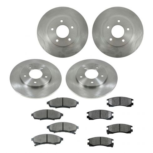 Nakamoto Premium Posi Metallic Brake Pad /& Rotor Kit Front /& Rear Set for Chevy