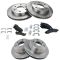 02-05 GM Full Size Truck Front & Rear Rotors Set w/ Premium Posi Semi-Metallic Pads