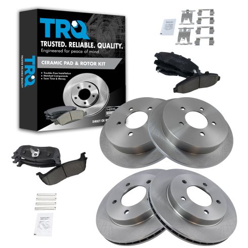 97-04 Ford F150 Front & Rear Premium Posi Ceramic Brake Pad & Rotor Kit