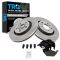 VW Golf Jetta Beetle Front Premium Posi Ceramic Brake Pad w/ Oval Sensor & Rotor Kit