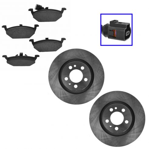 Vented Front Disc Brake Rotor Pair Set for VW Beetle Jetta