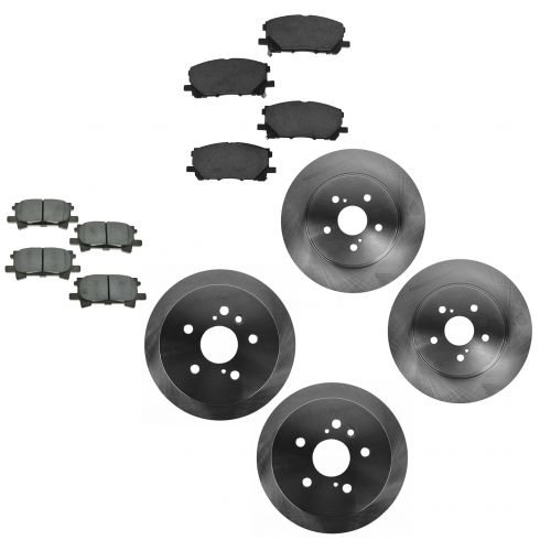 OE Replacement 2014 2015 Toyota Highlander Rotors Metallic Pads R