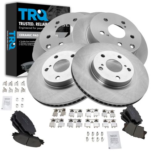 Front Disc Rotors & Semi-Metallic Brake Pads Kit For 2001-2005 Toyota RAV4
