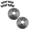 98-05 Mercedes Benz ML320 ML350 ML450 Rear Disc Brake Rotors & Premium Posi Semi Metallic Pads