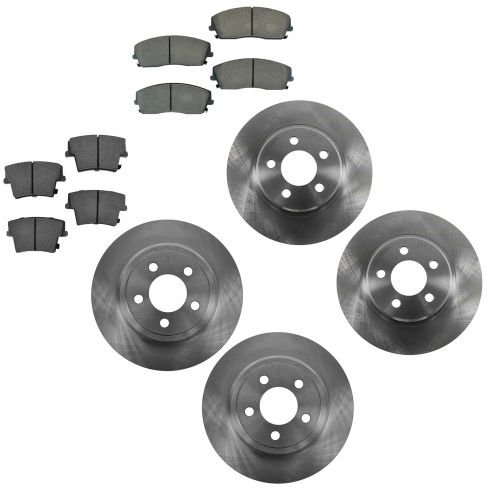 Nakamoto Front /& Rear Premium Posi Ceramic Disc Brake Pad Set Kit for Chrysler