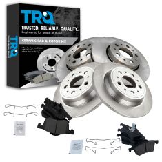 01-09 S60; 99-06 S80; 01-07 V70 Front & Rear Brake Rotor & Ceramic Pad Set