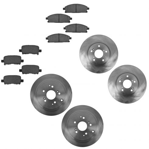 Front /& Rear Ceramic Brake Pads w//Hardware Kit for 2003 2004 2005 2006 Acura MDX