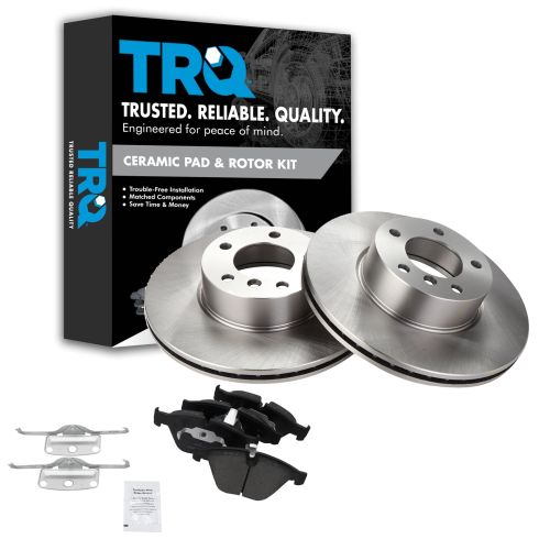 Front and Rear MagnumBrakes Cross Drilled Brake Rotors /& Ceramic Brake Pads for 1996-1999 BMW 328is E36 Coupe