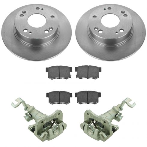 Rear Kit High-End Fits: Accord TSX 5lug 4 Semi-Met Pads 2 Brake Rotors