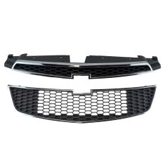 11-14 Chevy Cruze (exc. Eco) Front Upper & Lower Chrome and Black Grille Kit