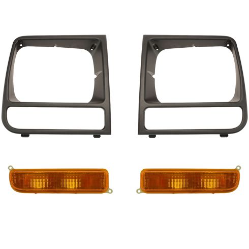 97-01 Jeep Cherokee Front Grille & Lighting Kit (4 Piece)