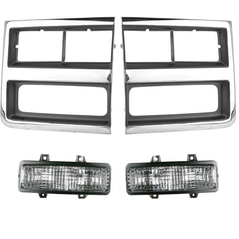 89-91 Chevy Truck SUV Front Grille & Light Kit (4 Piece)