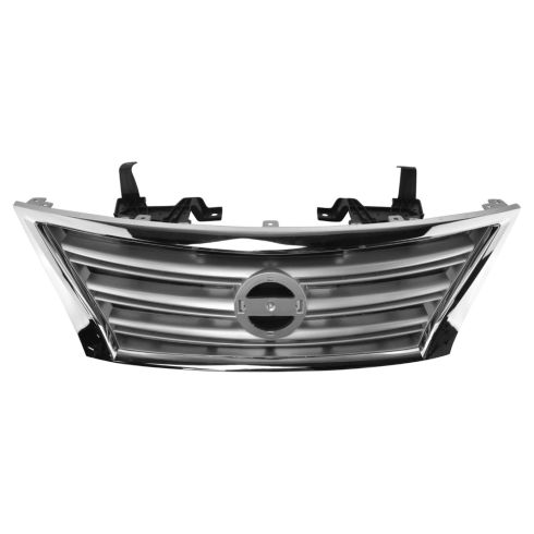 13-15 Nissan Sentra (exc. SR) Front Upper Chrome and Silver Grille