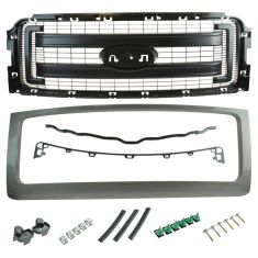 09-14 Ford F150 (FX2, FX4, STX Type) (exc Raptor) PTM Surround w/2 Textured Bars Grille (Ford)