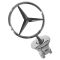 8-14 MB C; 10-14 E; 10-13 S Hybrid; 07-13 S Class Hood Mtd Chrome Mercedes Benz Star Ornament (MB)