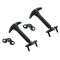 Hood Latch & Catch Bracket Set PAIR (BLACK)