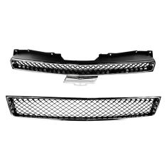 07-12 Chevy Avalanche; Suburban; Tahoe Upper & Lower Grille Black & Chrome