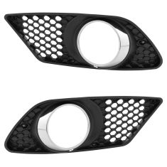 08-09 MB C230; 08-11 C300, C350; 10-11 C250 w/Sport Pkg Frt Bmp Mtd Blk & Chrme Fog Light Bezel PAIR