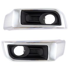 14-18 Toyota 4Runner Limited Primed Fog Light Bezel w/Chrome Trim PAIR