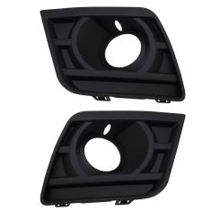 14-15 Chevy Camaro Textured Black Fog/Driving Light Bezel Cover w/Tow Hook Opening PAIR