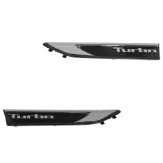 11-15 Kia Optima Black & Chrome ~Turbo~ Logoed Fender Garnish /Grille Pair (Kia)