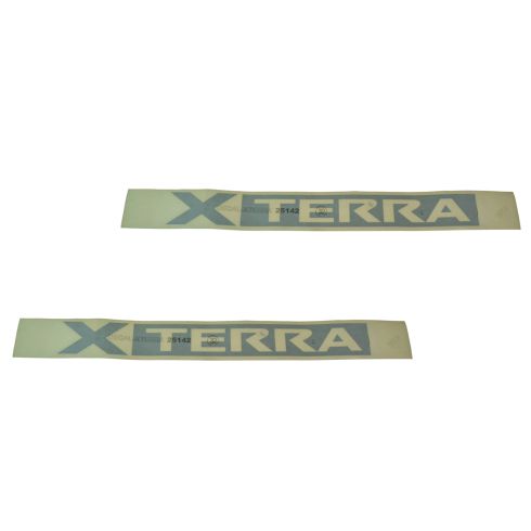 11-15 NIssan Xterra Roof Rack Side Rail Mounted Silver ~X T E R R A~ Logoed Decal PAIR (Nis)