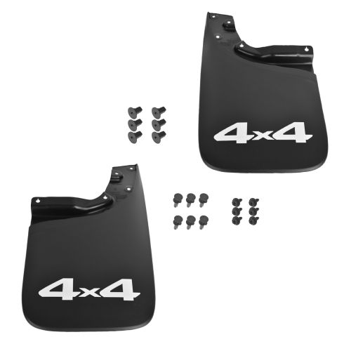 Tacoma 4WD Molded Black Plastic ~4x4~ Logoed Rear Mud Flap Splash Guard Pair w/Hardare (Toyota)