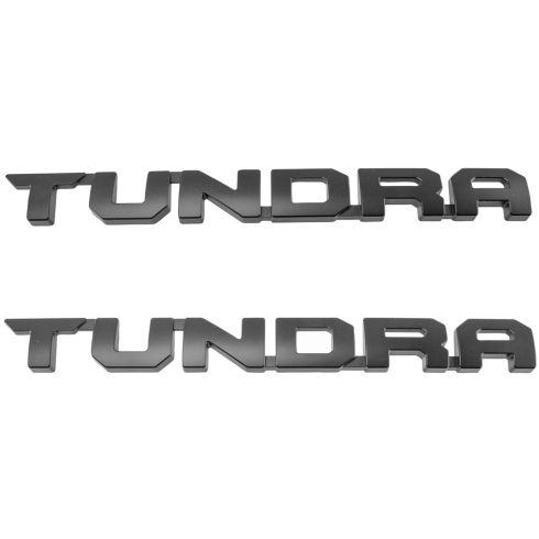 10-16 Toyota Tundra TRD-PRO Front Door Mounted Black ~TUNDRA~ Logoed Namplate Emblem Pair(Toyota)