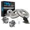 2001-04 Escape Tribute Front CERAMIC Disc Brake Pads, Rotor, & Wheel Hub Kit