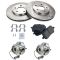 06-11 Chevy HHR w/Drum Brakes w/ABS Front Ceramic Pads, Rotors, Hubs & Hardware Kit