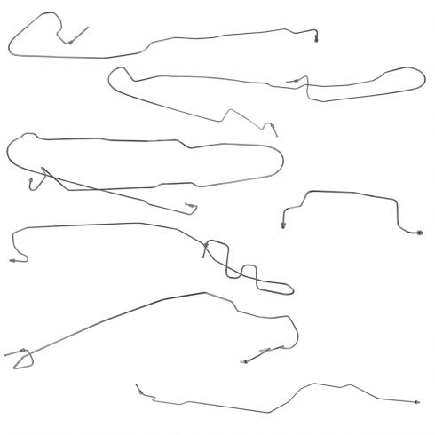 99-02 Silverado//Sierra 2wd Front Brake Line Kit; Stainless Steel