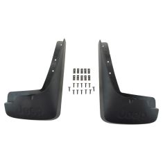 08-12 Jeep Liberty Molded Blk Plastic ~Jeep~ Logoed Front Deluxe Splash Guard Mud Flap Kit PAIR (MP)