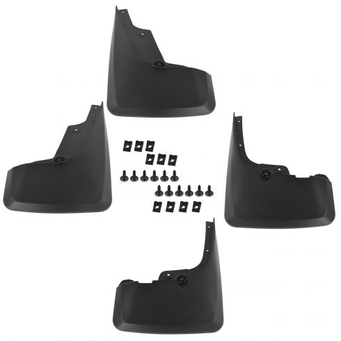 10-15 4Runner (w/o Run Boards) Molded Black Plastic Front & Rear Mud Flap Splash Guard Set (Toyota)