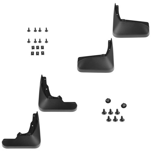 09-15 Venza Custom Molded Black Plastic Front & Rear Splash Guard Mud Flap Set w/Mnting Kit (Toyota)