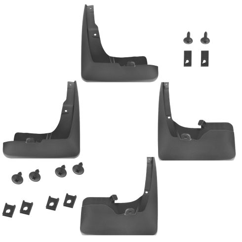 11-15 Scion tC Molded Primed Black Plastic Front & Rear Mud Flap Splash Guard Set (Toyota)