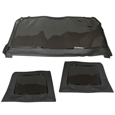 11-15  Jeep Wrangler 4DR Black Soft Top Tinted Rear Window Kit (3 Piece Set)