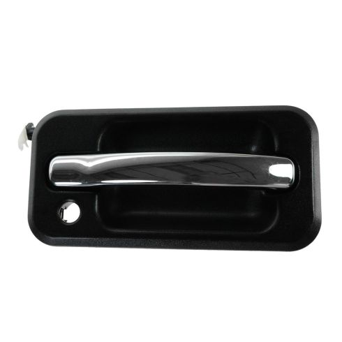 03-09 Hummer H2 Front Black w/Chrome Pull Lever Outside Door Handle (w/Keyhole) RF