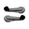 82-96 GM Window Crank Handle Chrome Body with Black Knob Pair