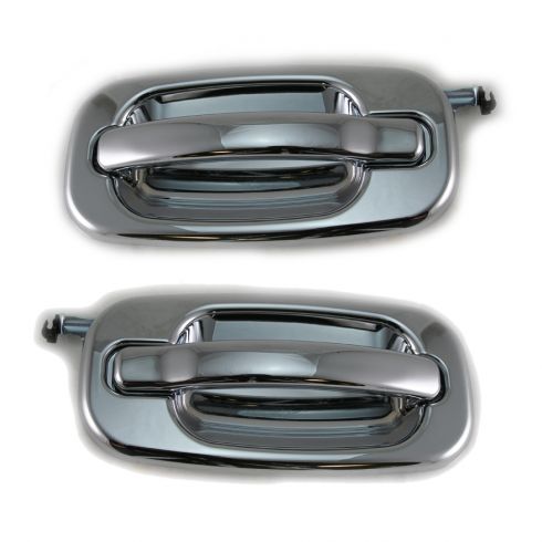 New Set of 2 Door Handles Front or Rear Driver Passenger Side Chevy Chrome Pair